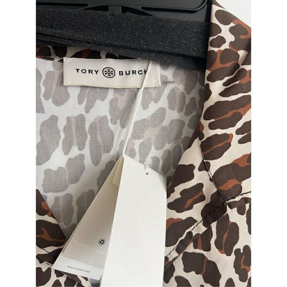 Tory Burch Reva Leopard Print Cotton Poplin Shirtdress size 14 - Picture 5 of 10